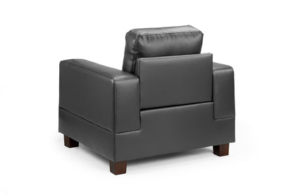 Jerry Black Leather Armchair