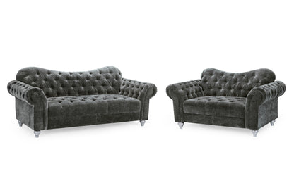 Jubilee Grey Fabric 3 and 2 Seater Sofa