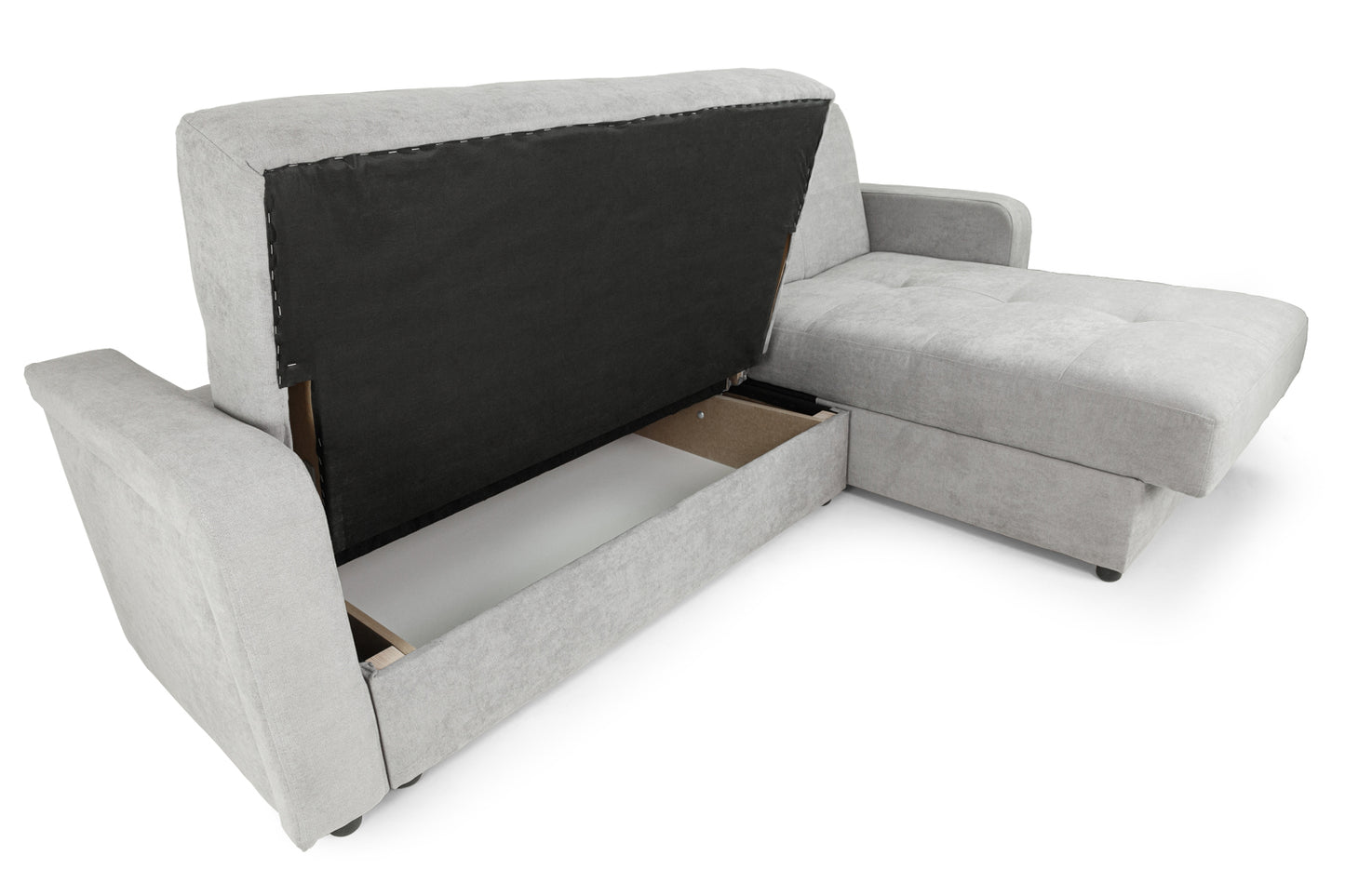 Kair Grey Fabric Universal Corner Sofa Bed