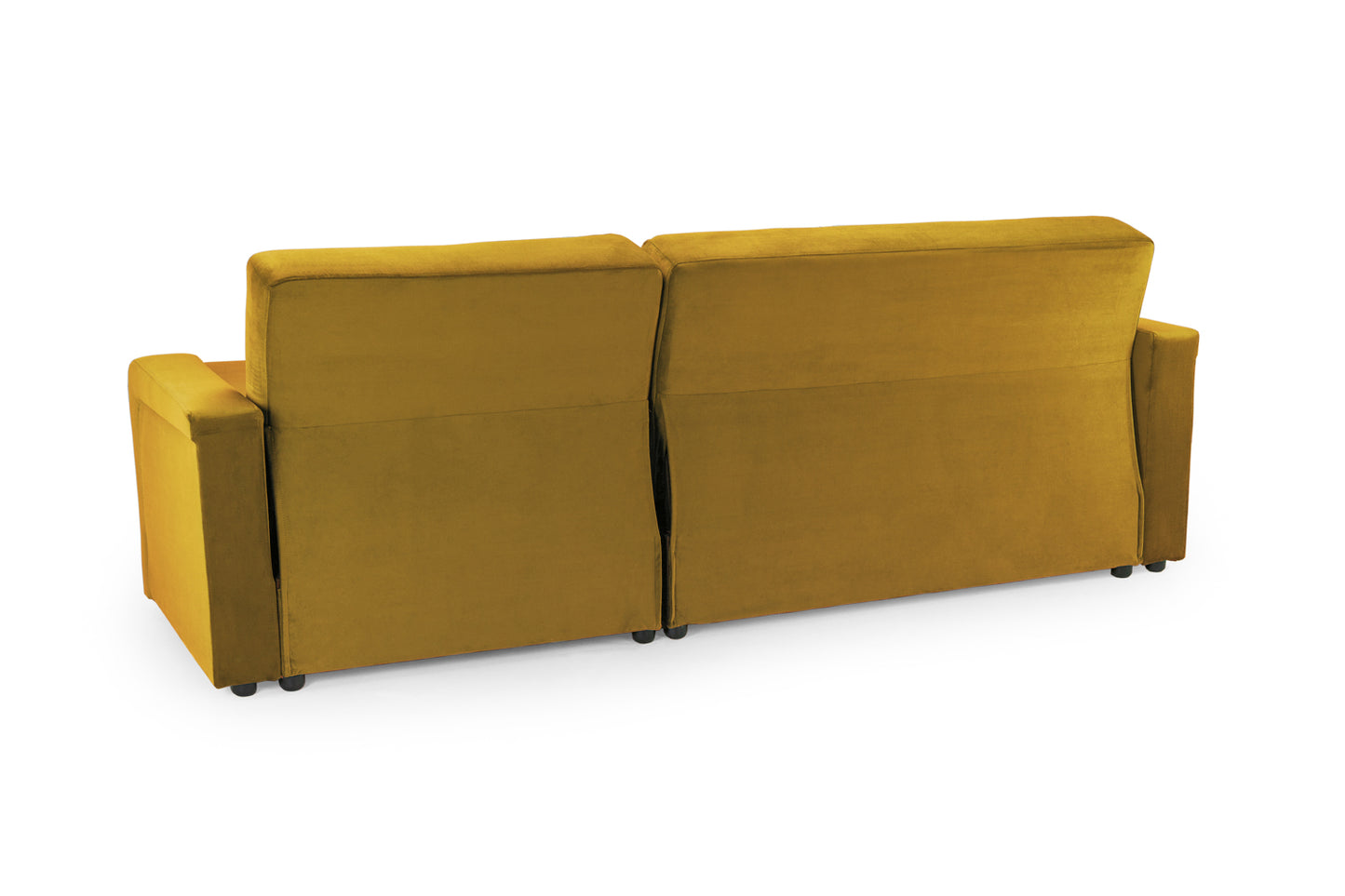 Kair Yellow Plush Fabric Universal Corner Sofa Bed