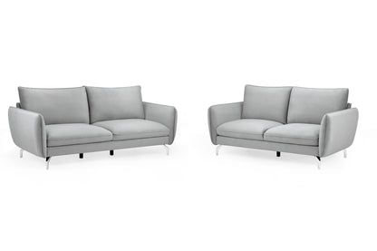 Lavard Grey Velvet 3 and 2 Seater Sofa