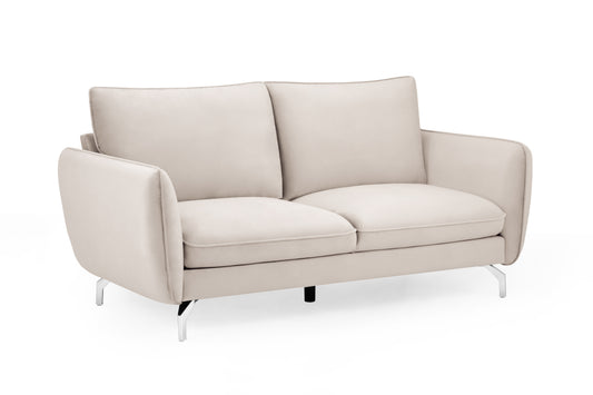 Lavard Beige Velvet 2 Seater Sofa