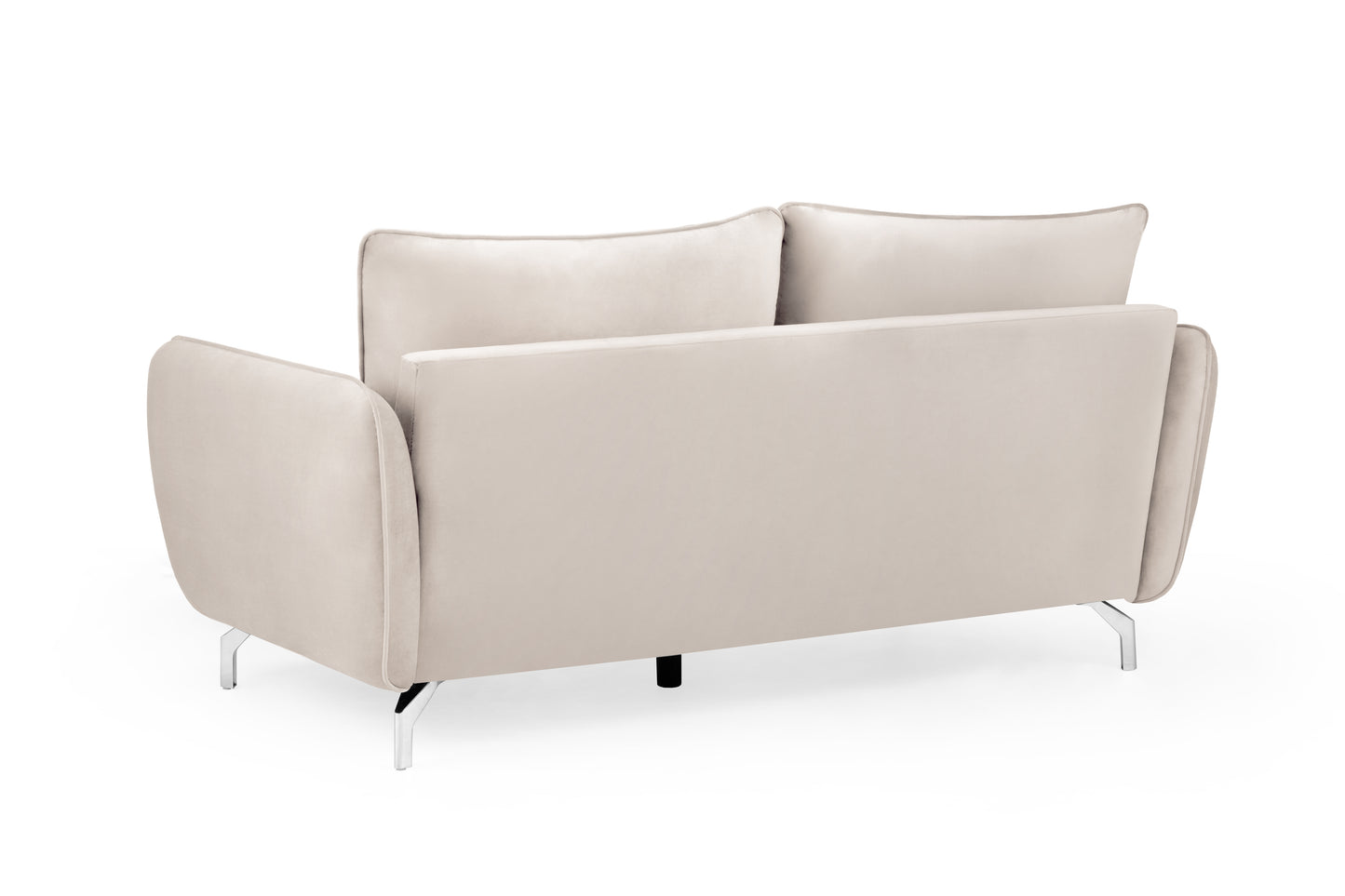Lavard Beige Velvet 2 Seater Sofa
