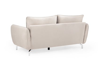 Lavard Beige Velvet 2 Seater Sofa