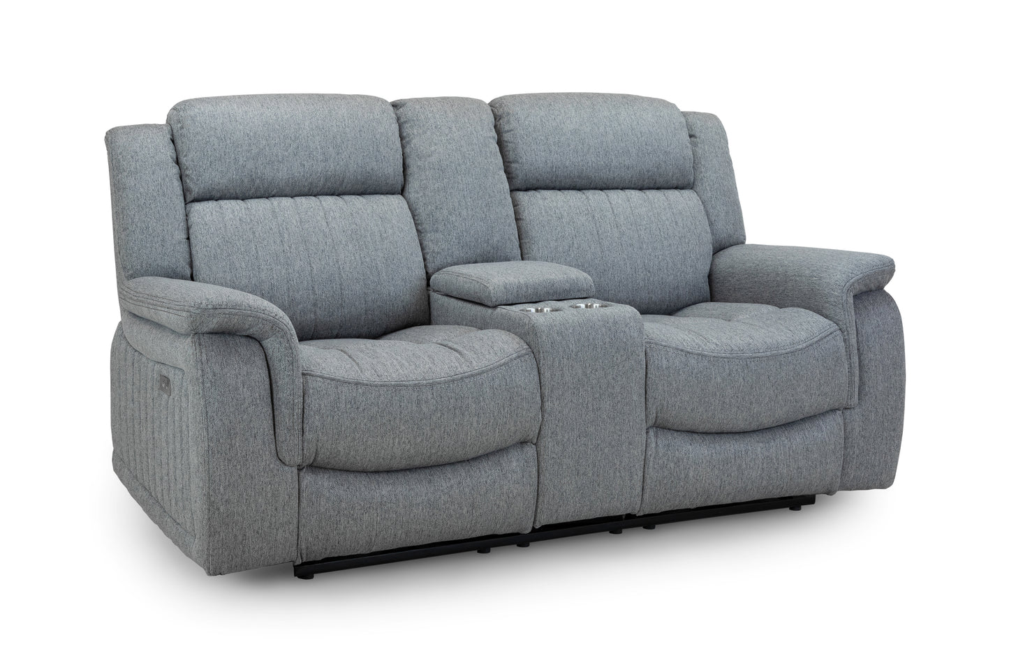 Linden Grey Fabric 2 Seater Recliner Cinema Sofa