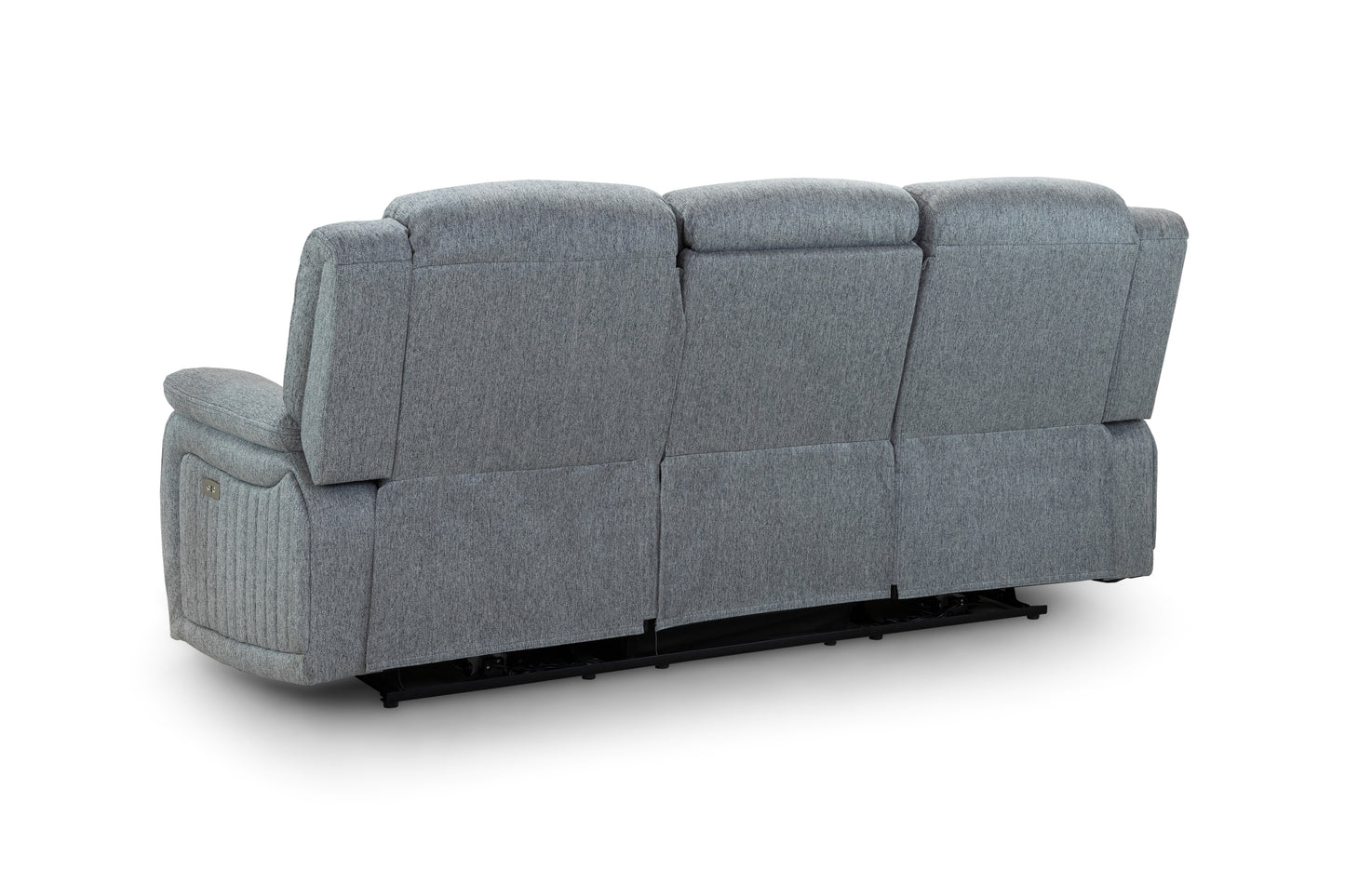 Linden Grey Fabric 3 Seater Recliner Cinema Sofa