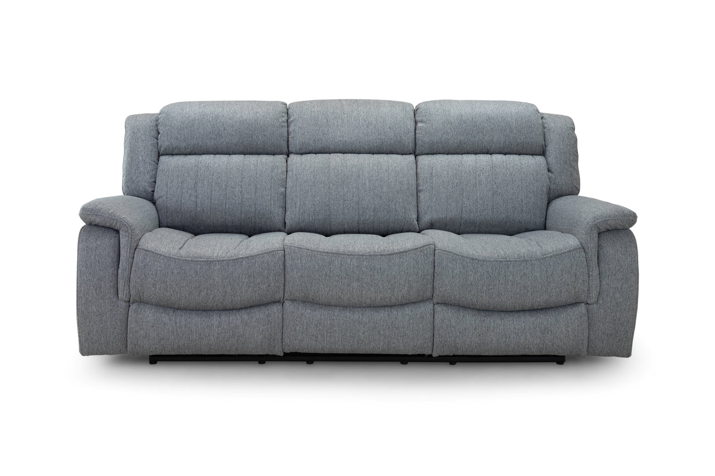 Linden Grey Fabric 3 and 2 Seater Recliner Cinema Sofa