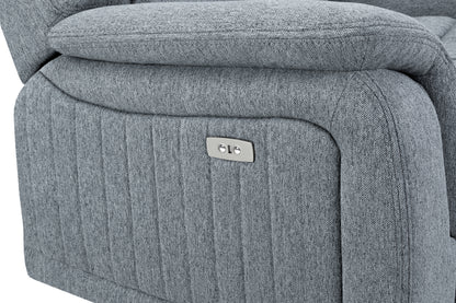 Linden Grey Fabric 3 Seater Recliner Cinema Sofa
