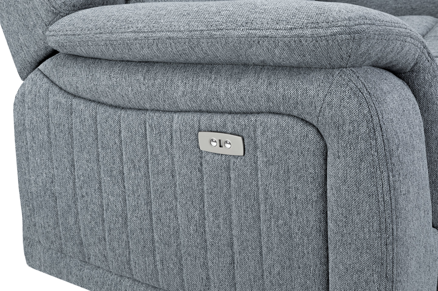 Linden Grey Fabric 3 and 2 Seater Recliner Cinema Sofa