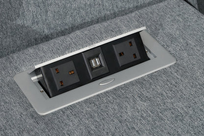 Linden Grey Fabric Recliner Cinema Corner Sofa