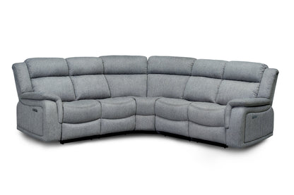 Linden Grey Fabric Recliner Cinema Corner Sofa