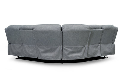 Linden Grey Fabric Recliner Cinema Corner Sofa