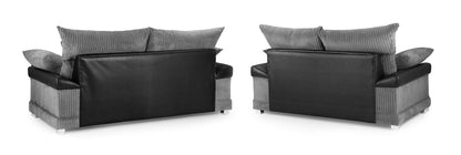 Logan Grey Jumbo Cord 3 and 2 Seater Sofa