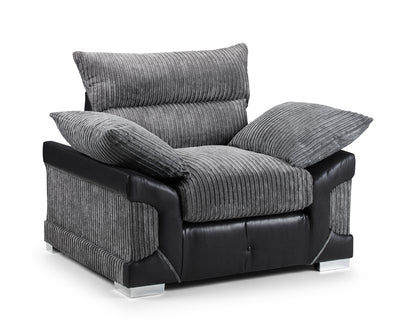 Logan Grey Jumbo Cord Armchair