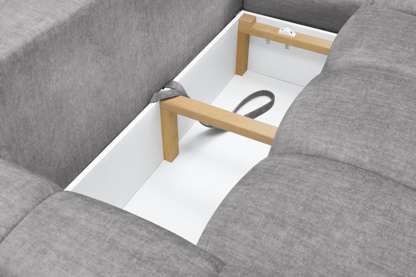 Luki Grey Fabric Universal Right Hand Sofa Bed