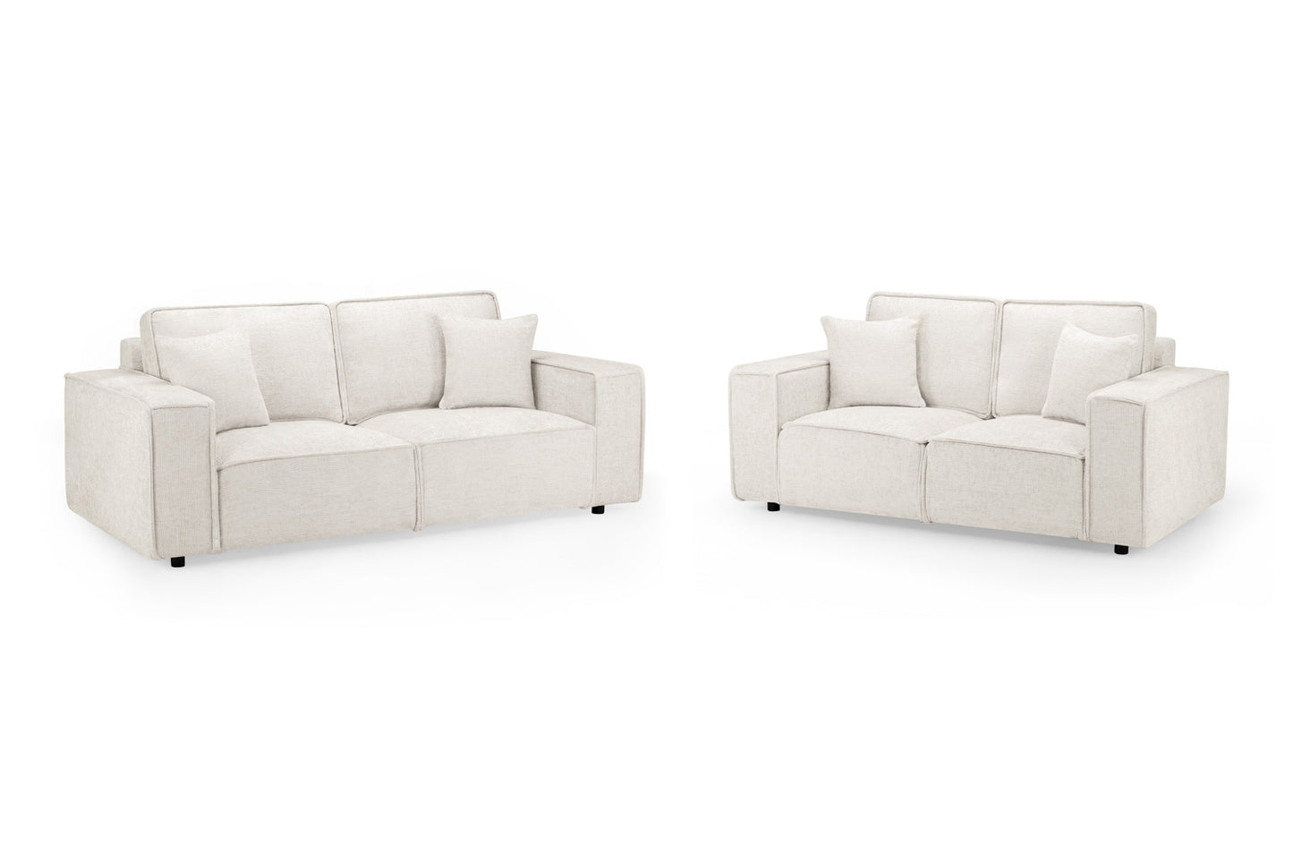 Mary Cream Fabric 3 and 2 Seater Sofa