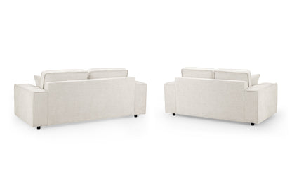 Mary Cream Fabric 3 and 2 Seater Sofa