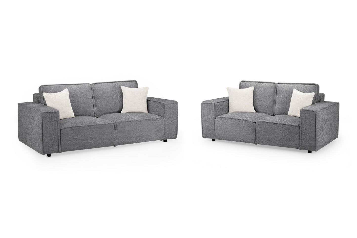 Mary Slate Fabric 3 and 2 Seater Sofa