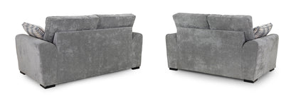 Maxwell Grey Fabric 3 and 2 Seater Sofa