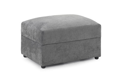 Maxwell Grey Fabric Footstool
