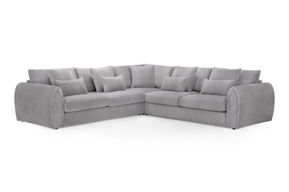 Mirabel Grey Velvet Large Corner Sofa