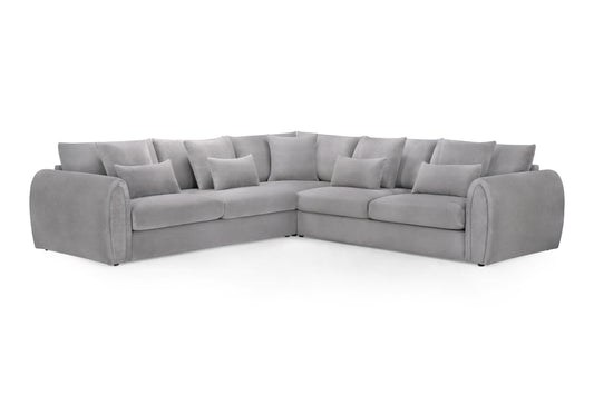 Mirabel Grey Velvet Large Corner Sofa