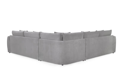 Mirabel Grey Velvet Large Corner Sofa