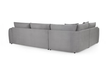 Mirabel Grey Velvet Left Hand Corner Sofa