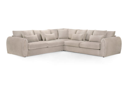 Mirabel Mocha Velvet Large Corner Sofa