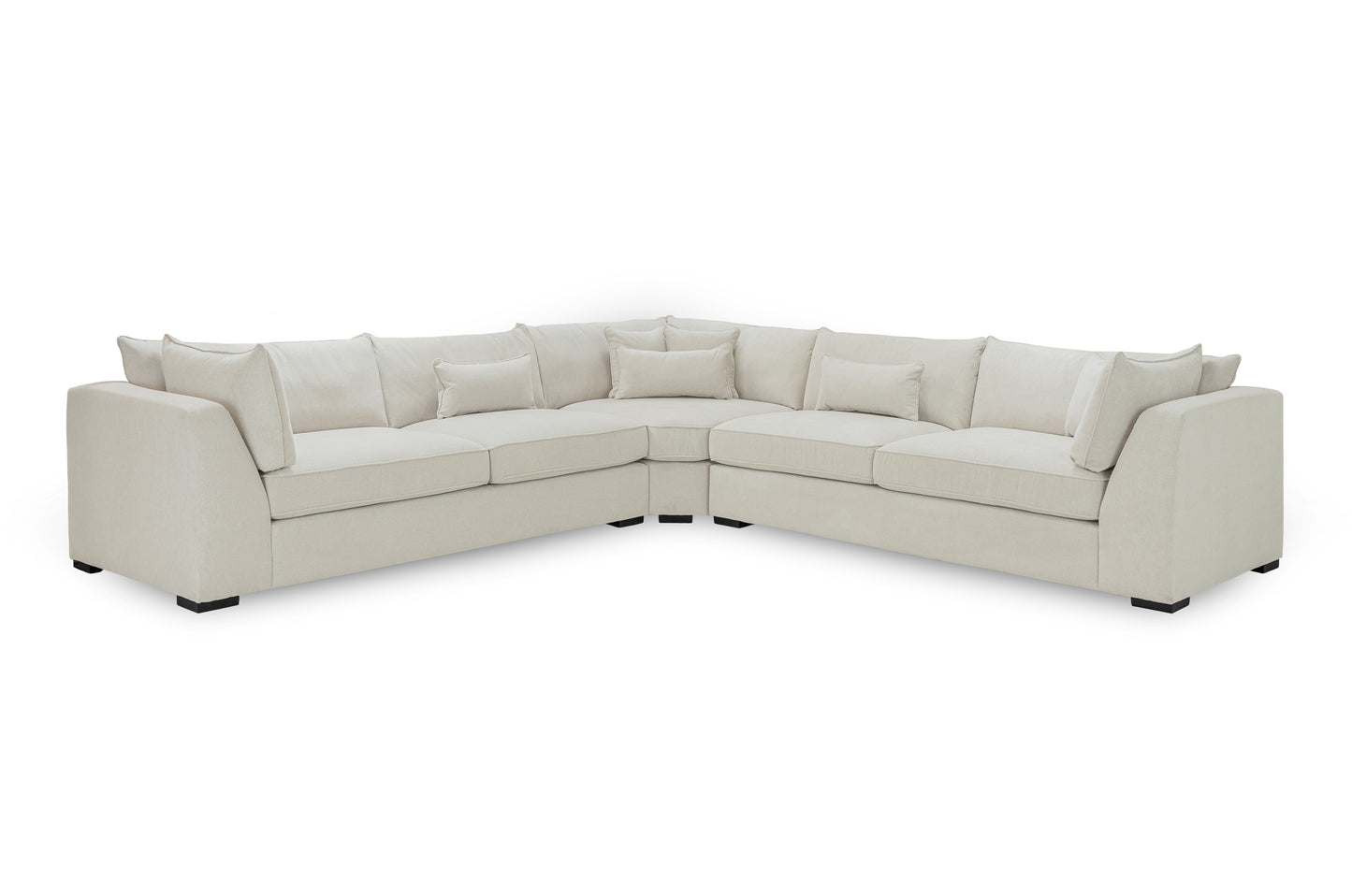 Monaco Stone Fabric Large Corner Sofa