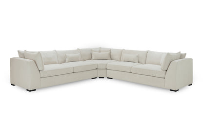 Monaco Stone Fabric Large Corner Sofa