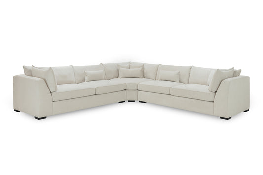 Monaco Stone Fabric Large Corner Sofa