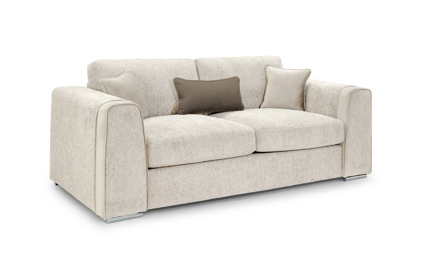 Naples Beige Chenille 3 and 2 Seater Sofa