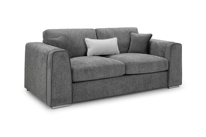 Naples Grey Chenille 3 and 2 Seater Sofa