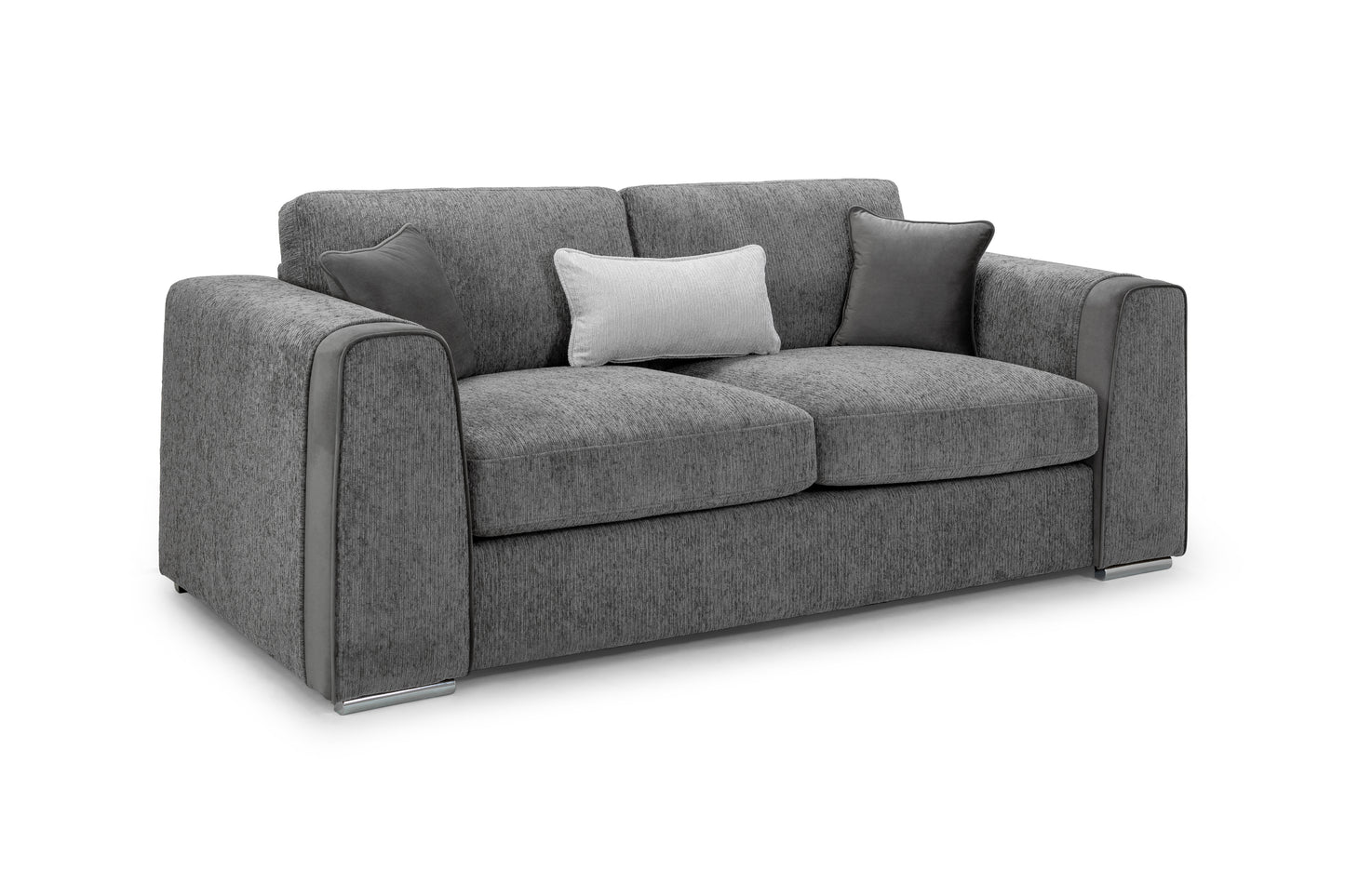 Naples Grey Chenille 3 Seater Sofa