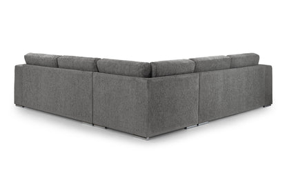 Naples Grey Chenille Large Corner Sofa