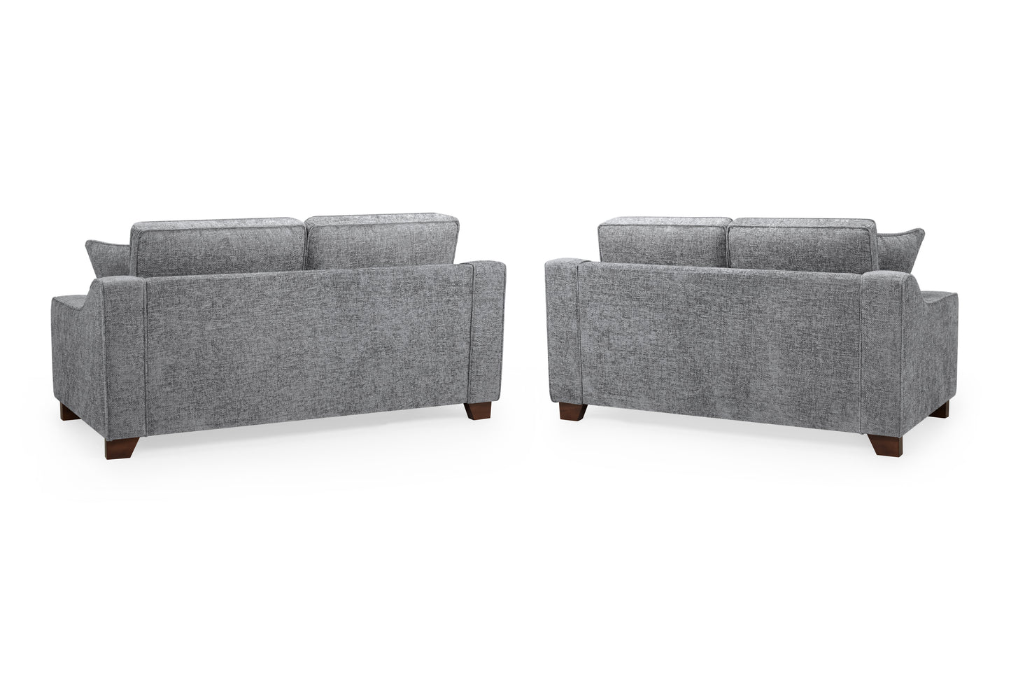 Nebraska Slate Plush Fabric 3 and 2 Seater Sofa