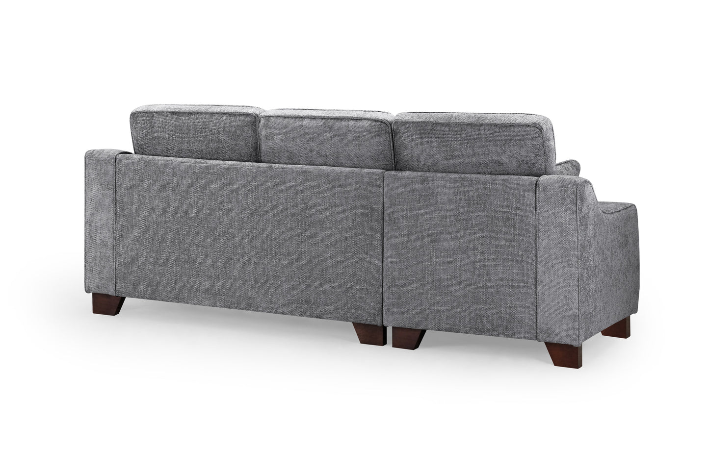 Nebraska Slate Plush Fabric Left Hand Corner Sofa