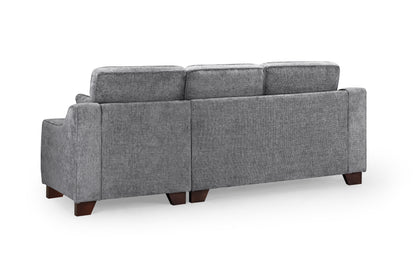 Nebraska Slate Plush Fabric Right Hand Corner Sofa