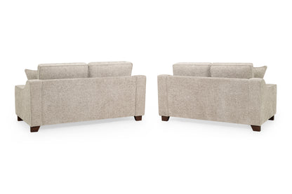 Nebraska Stone Plush Fabric 3 and 2 Seater Sofa
