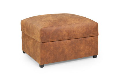 Oakland Tan Leather Footstool