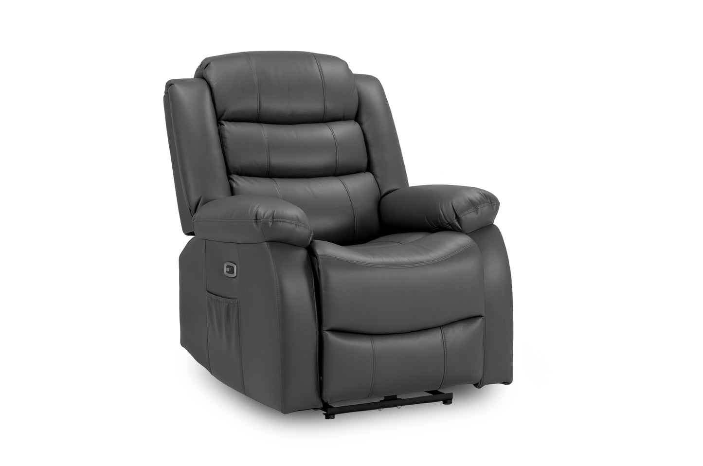 Otto Grey Leather Recliner Cinema Armchair