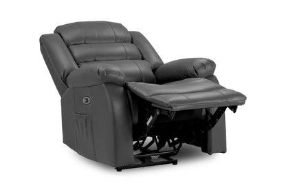 Otto Grey Leather Recliner Cinema Armchair