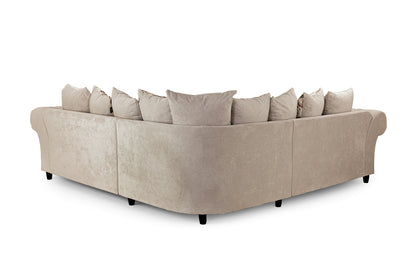 Roma Beige Fabric Chesterfield Large Corner Sofa