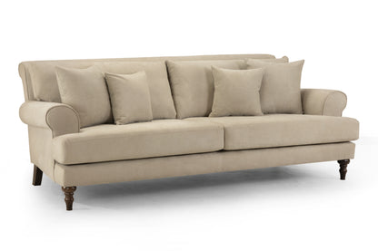 Summer Beige Fabric 4 Seater Sofa