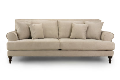 Summer Beige Fabric 4 Seater Sofa