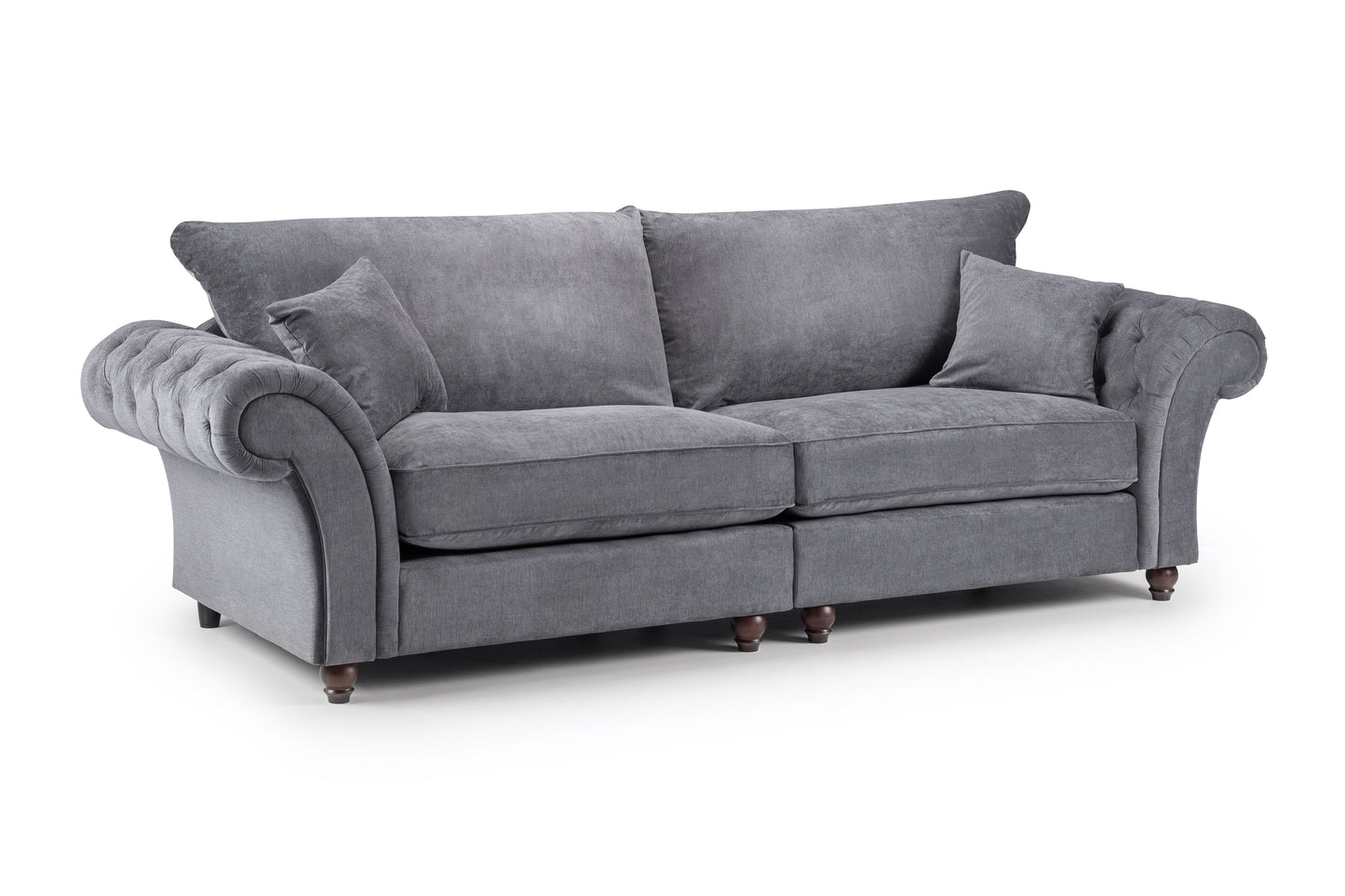 Windsor Grey Fabric 4 Seater Sofa