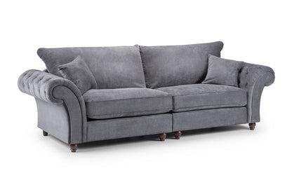 Windsor Grey Fabric 4 Seater Sofa